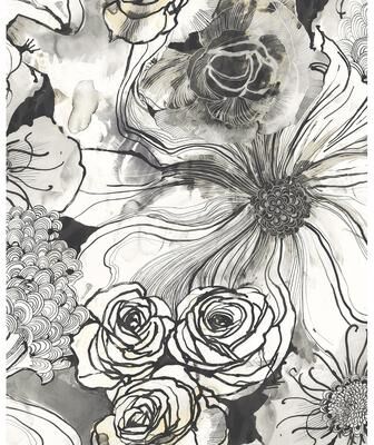 Harry & Grace Ink Rose Peel and Stick Wallpaper