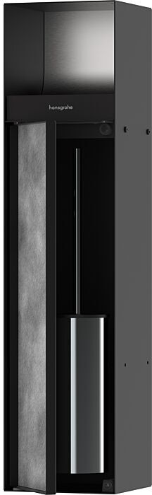 Hansgrohe XtraStoris Rock Einbau-Toilettenbürstenhalter 56062670 mit Papierhalter, befliesbarer Tür, mattschwarz