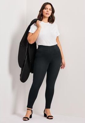Plus Size Women's Hi Rise Jegging by Avenue in Black Wash (Size 22)