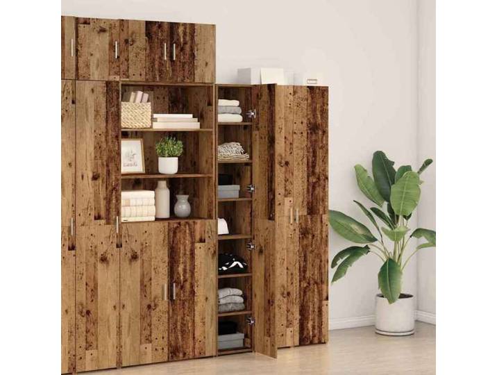 Marron Commode Salon CHIC Haut Armoire 2 pcs Buffet haut Bois ancien 30x42 5x185 cm N10051