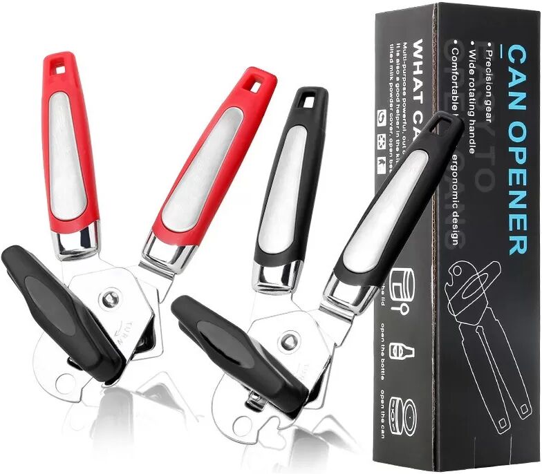 INF Verdickter Edelstahl Dosenöffner - 3-in-1 Multifunktionaler Bieröffner Rot
