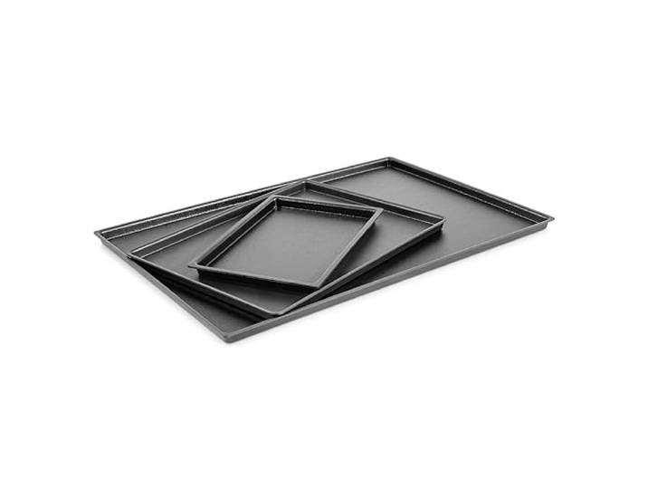 Kunststoff Tablett Schwarz I Lebensmittelecht Auslagetablett I Rechteckig Gastrotablett Servicetablett für Gastronomie/Bäckerei I Frischtheke (40 x 30 cm (10er Set))