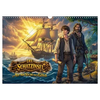 Die Schatzinsel - Auf der Suche nach Gold (Wandkalender 2027 DIN A3 quer), CALVENDO Monatskalender