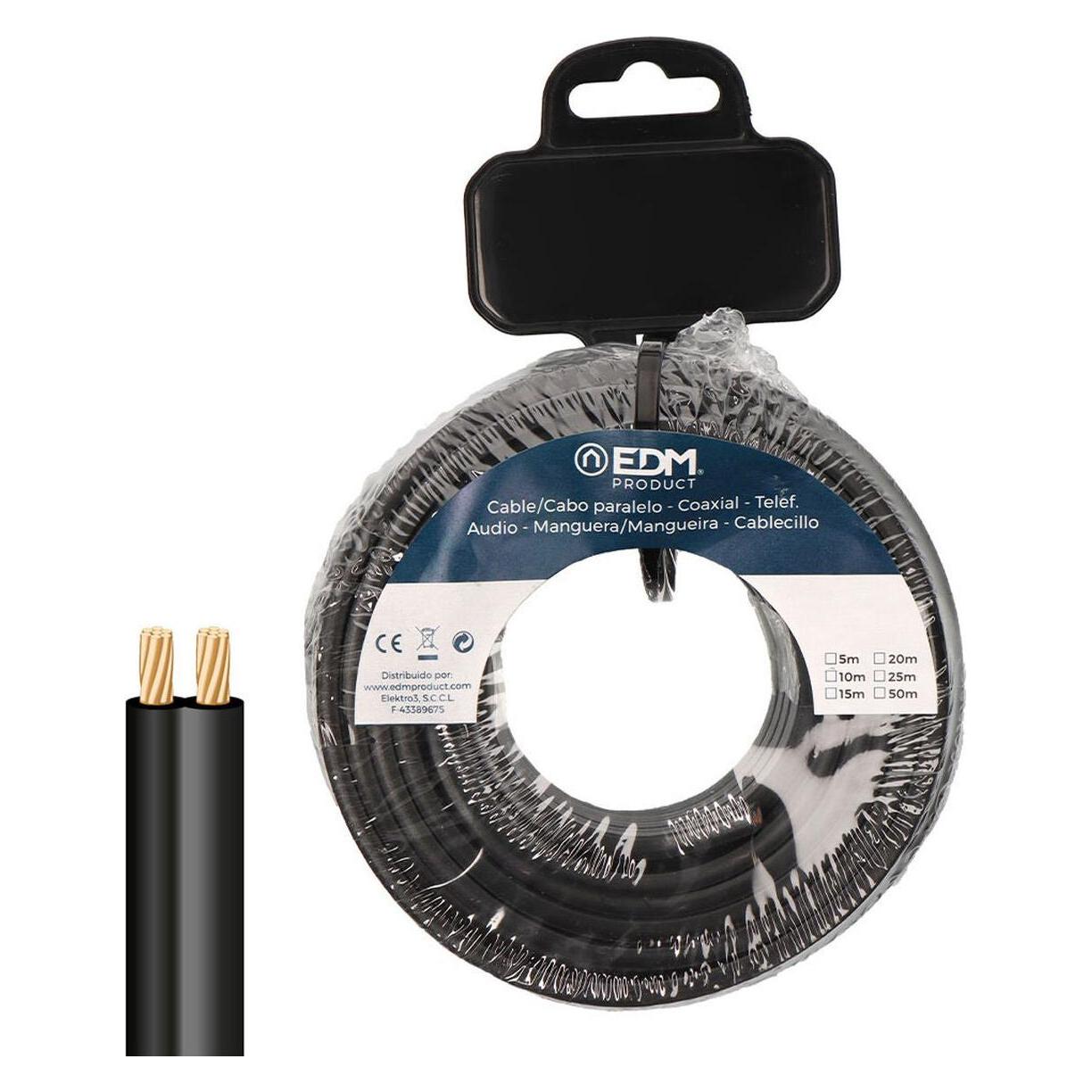 EDM Parallel cable 2x0.75mm² black 5m. (5 m) (49823326)