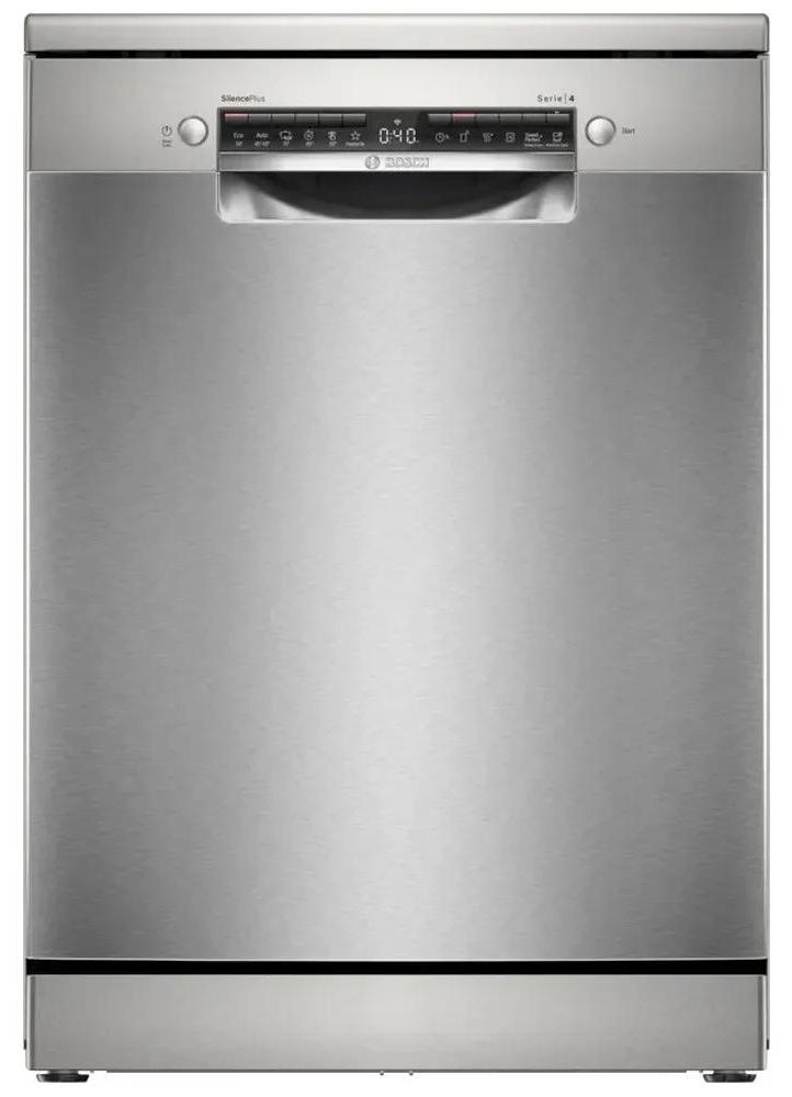 Bosch Serie 4 SMS4HMI08E, Freistehend, Standardgröße (60 cm), Edelstahl, Tasten, 1,75 m, Zusammenklappbar