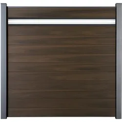 KAHRS Solid BPC-Zaunset, Walnuss, Glaseinsatz 15 cm, 1,9x180x180 cm, ohne Pfosten