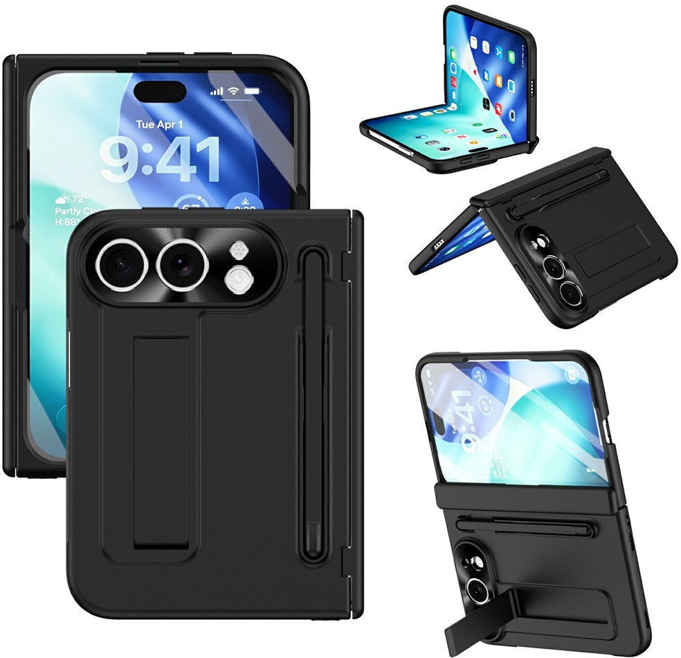 EIDERWOOD iPhone Duo Mobil Cover m. Stylus og Beskyttelsessæt til Skærm og Kamera - Sort