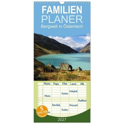 Familienplaner 2027 - Bergwelt in Österreich mit 5 Spalten (Wandkalender, 21 x 45 cm) CALVENDO