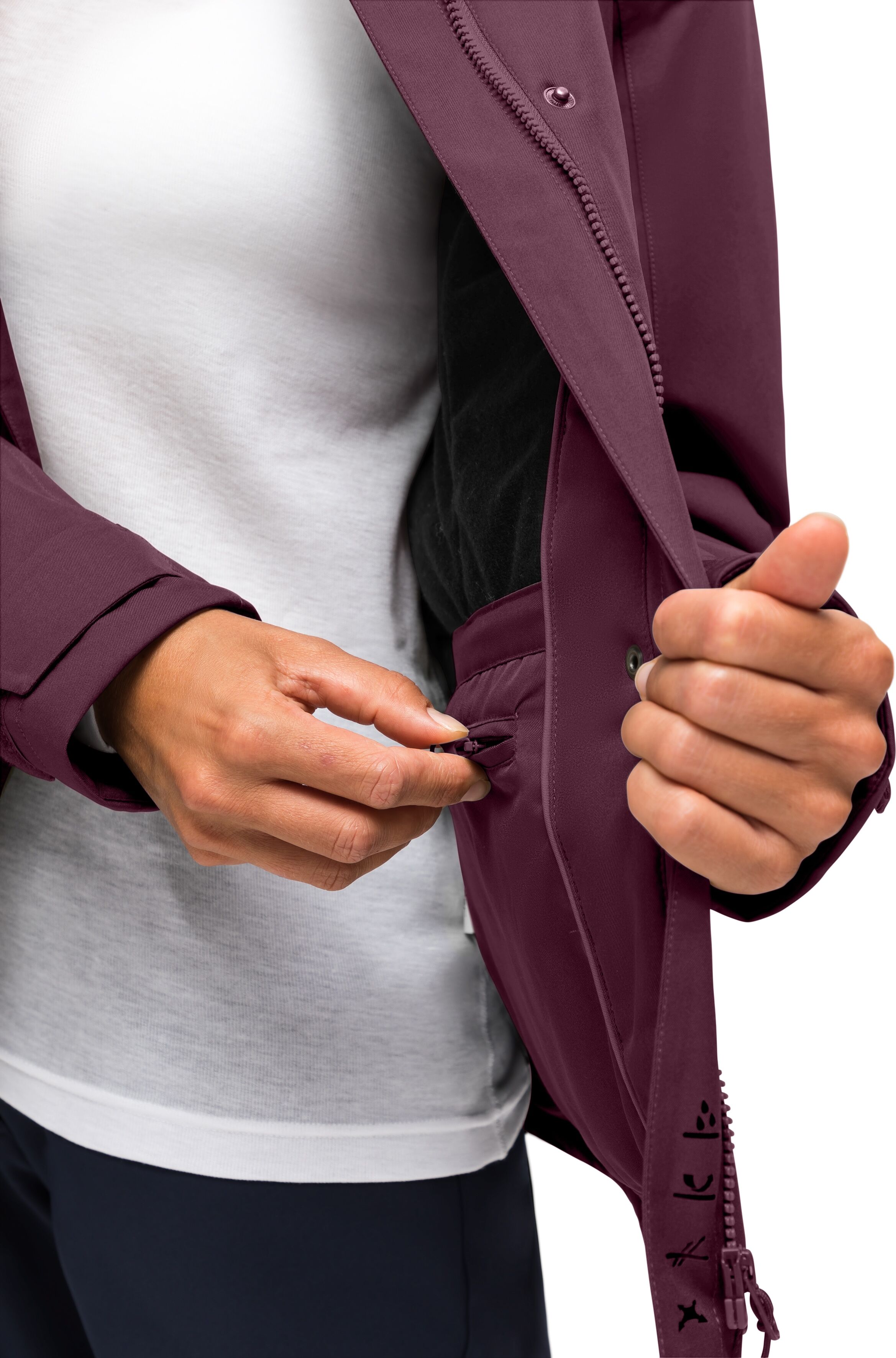 Maier Sports "Lisbon" warme Damen Jacke, wattierte Regenjacke, wasserdicht + atmungsaktiv purpurviolett 50