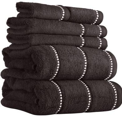Lavish Home 6-Piece 525GSM Cotton Towel Set, Charcoal Gray