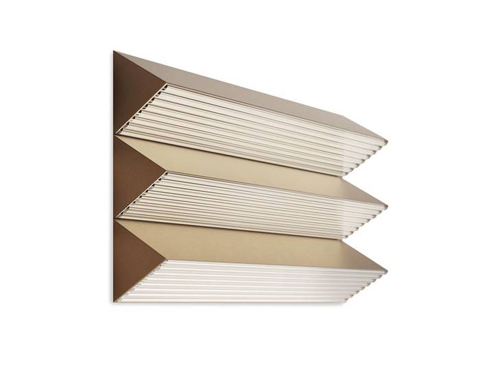 CONTARDI lampe murale applique STICK TRIO (Champagne - Métal et verre rayé)