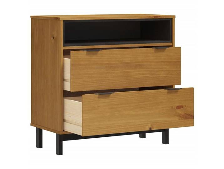 Moderne Commode FLAM BURKE buffet avec stockage 80x40x80 cm bois de pin massif AA2318