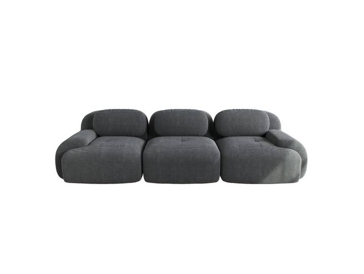 Redom Ecksofa modular, rahmenlos mit ergonomischen Armlehnen und rutschfester Unterseite, Grau, 298x103 cm, Wohnzimmer, Sofas & Couches, Wohnlandschaften, Ecksofas