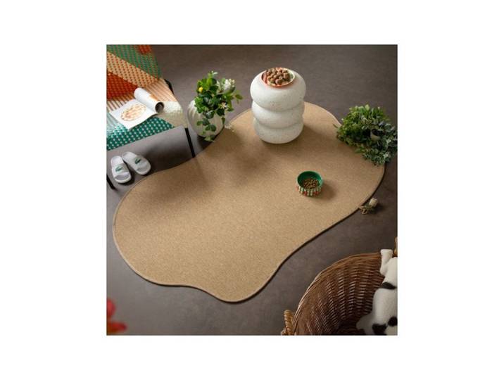 Tapis contemporain de forme organique - Mahé - Naturel - 160 x 240 cm