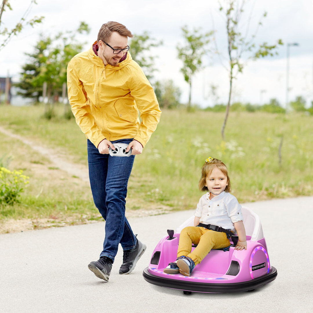 HOMCOM AIYAPLAY 360 Degrees Rotation 12V Kids Bumper Car with Remote Control Pink 1