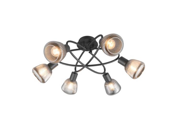 Plafondlamp Tarifa met geribbeld glas Trio - 662800632