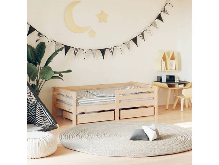 vidaXL Kinderbett mit Schubladen 70x140 cm Massivholz Kiefer