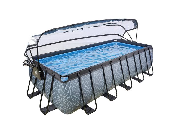 Exit Toys Pool-Set Stone, Grau, Metall, 250x122x540 cm, Freizeit & Co, Pools & Wasserspaß, Pools, Aufstellpools