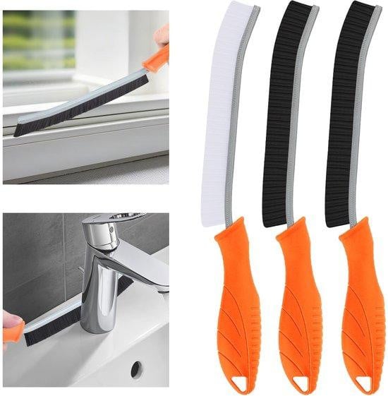 Benza Ibenzoa Reinigingsborstelset 3-delig - Kunststof en roestvrij staal met ergonomische antislip handgreep