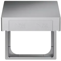 Busch-Jaeger Rahmen 1-fach alu matt Klappdeckel Kunststoff 2518-WD-83