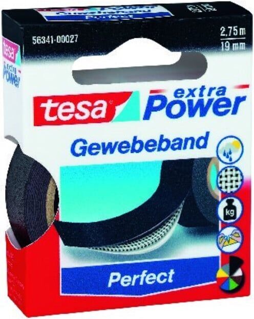 tesa Extra Power Ruban adhésif textile 2,75 m x 38 mm jaune (56343-00037-03)