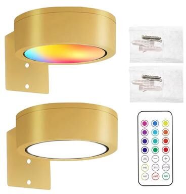 Friendly Fresh Finds LED Picture Light With Remote Control Magnetic Battery Powered Art Display Lamp gold 2pcs