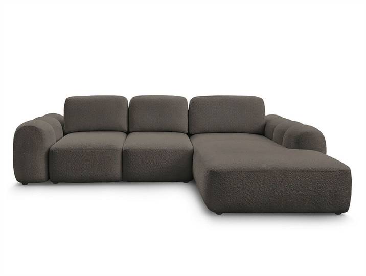Ecksofa BOBOCHIC MONTAIGNE Boucle-Stoff rotbraun