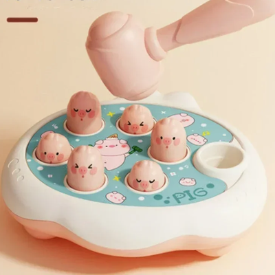 Uplifted Trends Montessori Animal Theme Knocking Game For Toddlers Educational Parent Child Hammering Toy pig