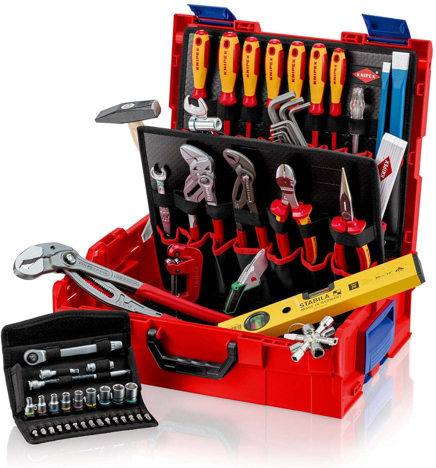 KNIPEX 00 21 19 LB S L-BOXX Sanitär 52-teilig aus Kunststoff mit Werkzeugen für Sanitärinstallation (445 mm Länge))