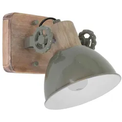 Wandleuchte Wandspot Spotlampe Holz Eiche grün Strahler schwenkbar Wohnzimmer