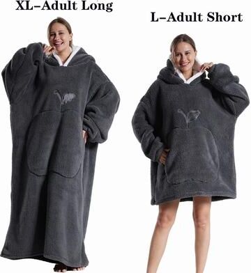 Uplifted Goods Oversized Plush Fleece Hoodie Blanket With Hood And Pockets e l Us 8 10