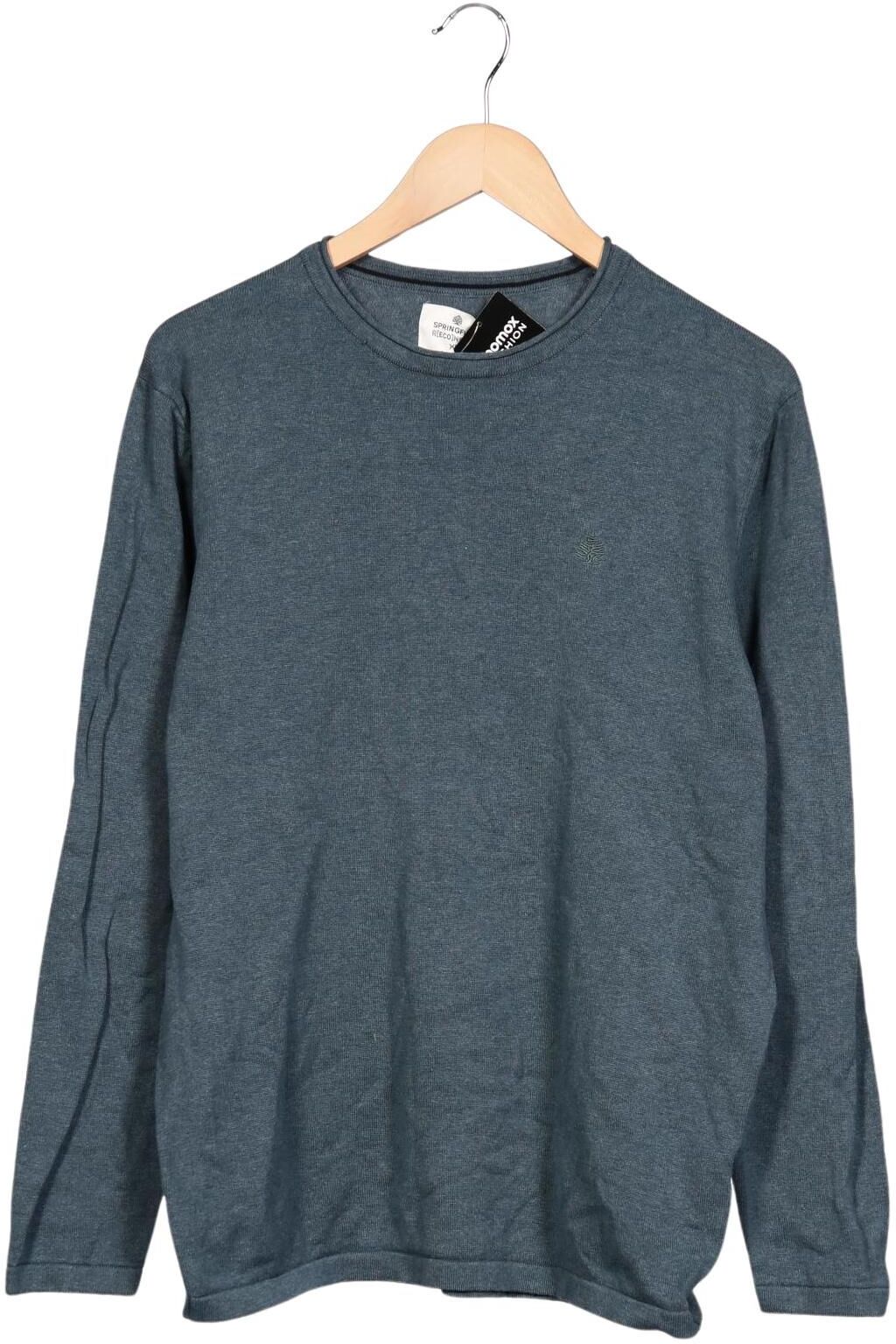 Springfield Herren Pullover, Blau, Gr. XL, Baumwolle - Second Hand