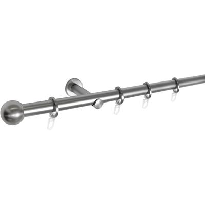 Gardinenstange MYDECO "Ball" Gr. 4, silber (edelstahlfarben), L:240cm Ø:16mm, Aluminium, Gardinenstangen