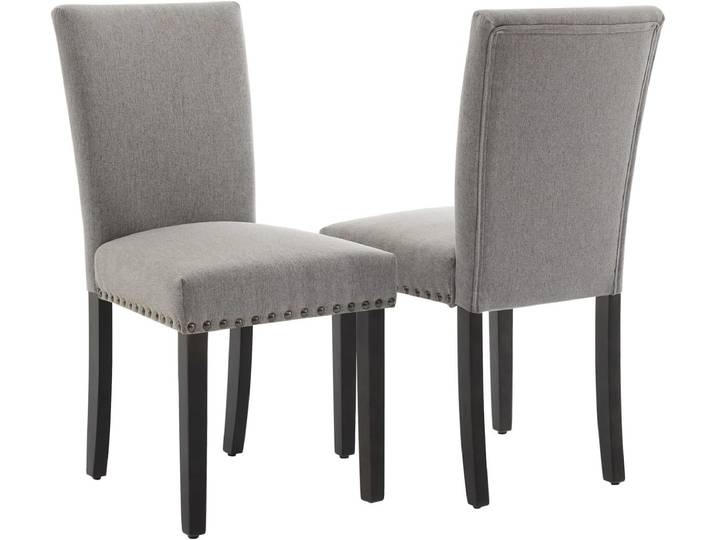 GarveeMore Esszimmerstuhl 2er-set mit Nagelkopfbesatz und stabilen Holzbeinen, moderne Stoff-Esszimmerstuhl für Esszimmer/Küche