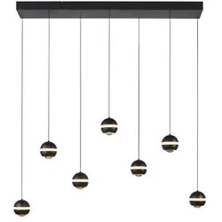 SCHÖNER WOHNEN-Kollektion LED-Pendelleuchte Lini Alu, Eisen, Stahl & Metall Schwarz