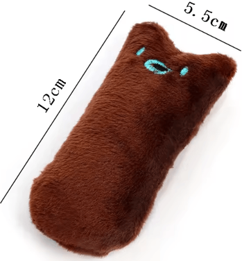 Inspire Picks Catnip Plush Chew Toy For Cats With Crinkle Sound & Teething Relief large Coffee