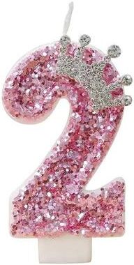 Useful Little Things Princess Crown Pink Numeral Birthday Candle Creative Number Cake Candle For Girl Happy Birthday Party Decor 2