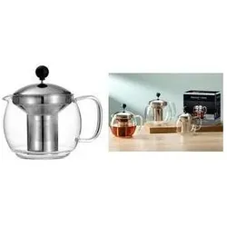 Ritzenhoff & Breker, Teekanne, Teekanne Enjoy mit Sieb, Borosilikatglas, Klar, 700 ml, 820782 (0.70 l)