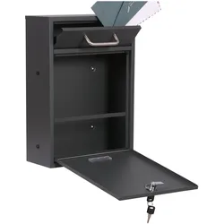 Wiltec, Briefkasten, 2x2 Briefkasten V52 Briefkastenständer anthrazit Postkasten Box Schild