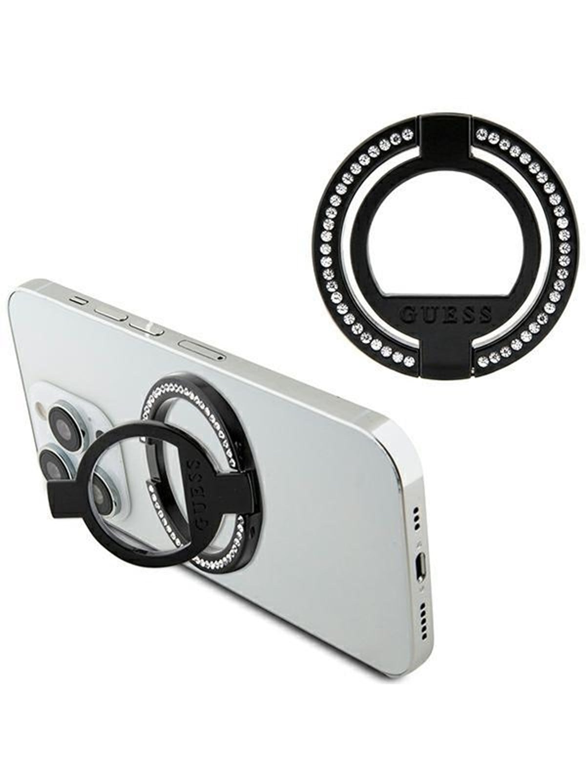 GUESS MagSafe Ring stand GUMRSALDGK black/black Rhinestone