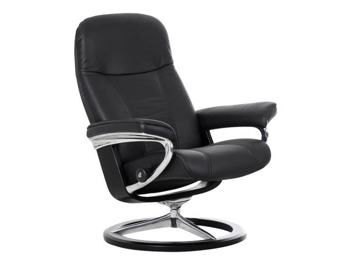 Stressless Relaxsessel Consul, Schwarz, Holz, Metall, Echtleder, Rindleder, Buche, Schichtholz, 82x102x72 cm, Lederauswahl, Stoffauswahl, Relaxfunktion, Wohnzimmer, Sessel, Relaxsessel