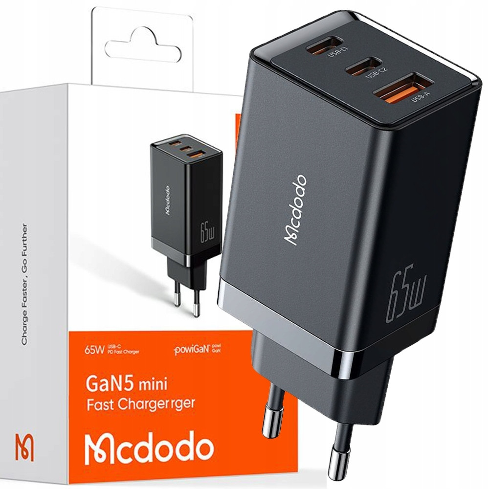 MCDODO GaN 5 Pro USB-C naar USB-A snellader 65W