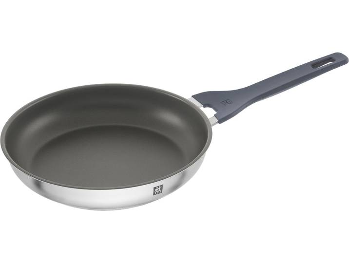 Bratpfanne ZWILLING Simplify , silber (silberfarben, grau), Ø:24cm, Pfannen, Bratpfanne, Keramikbeschichtung, Stay-Cool-Griffe, Sandwichboden