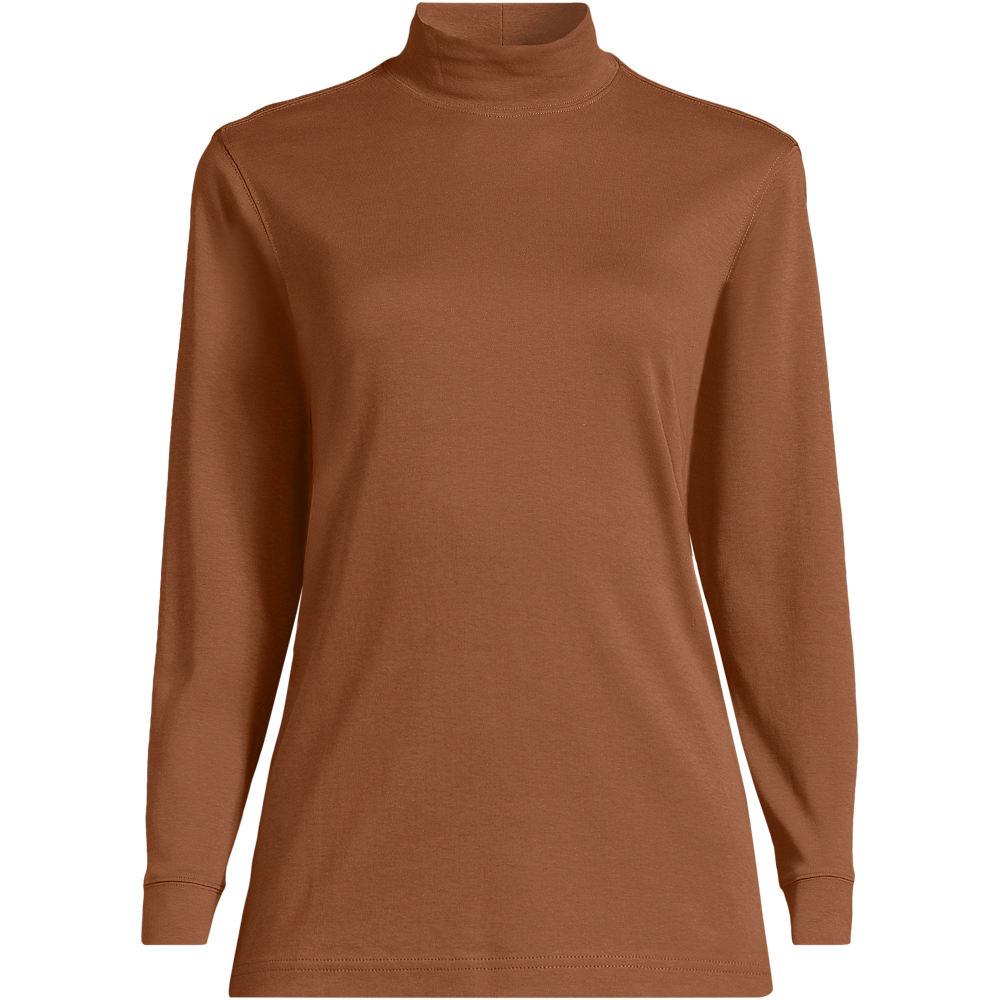 Stehkragen-Shirt in Plusgröße, Damen, size: plus, Orange, Baumwolle, by Lands' End
