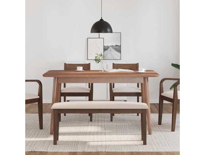 Banquette Cuisine - Brun - Banc intérieur Rustique 110 cm - marron - bois massif - caoutchouc 7745