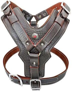 Uplift Picks Durable Leather Dog Training Harness With Control Handle For Large Dogs brown xl
