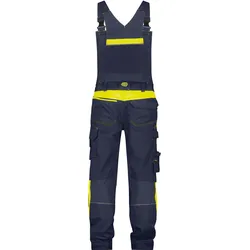 Dassy Stretch-Arbeitslatzhose mit Kniepolstertaschen Ulsan - nachtblau/neongelb - 58