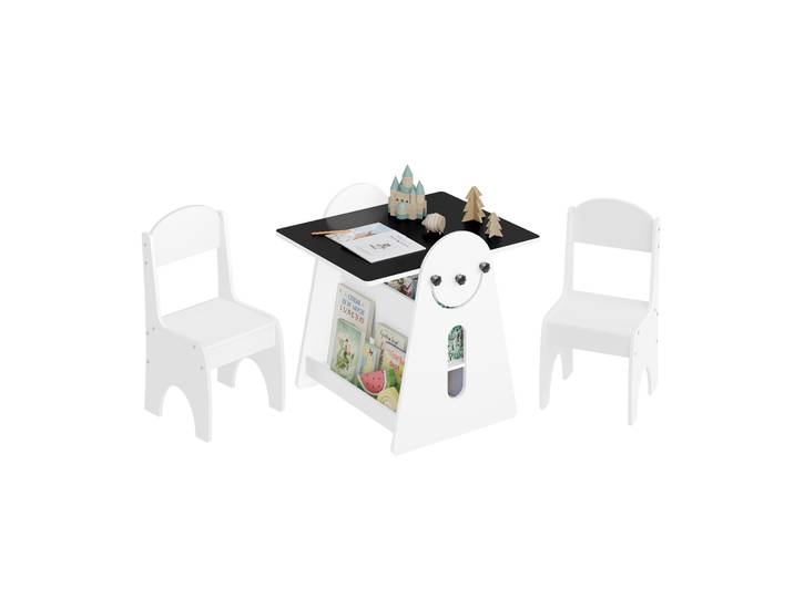 WOLTU Table pour enfants avec 2 chaises Ensemble de chaises de table de peinture Ensemble de sièges d'intérieur pour enfants Espace de rangement pour table d'étude pour enfants