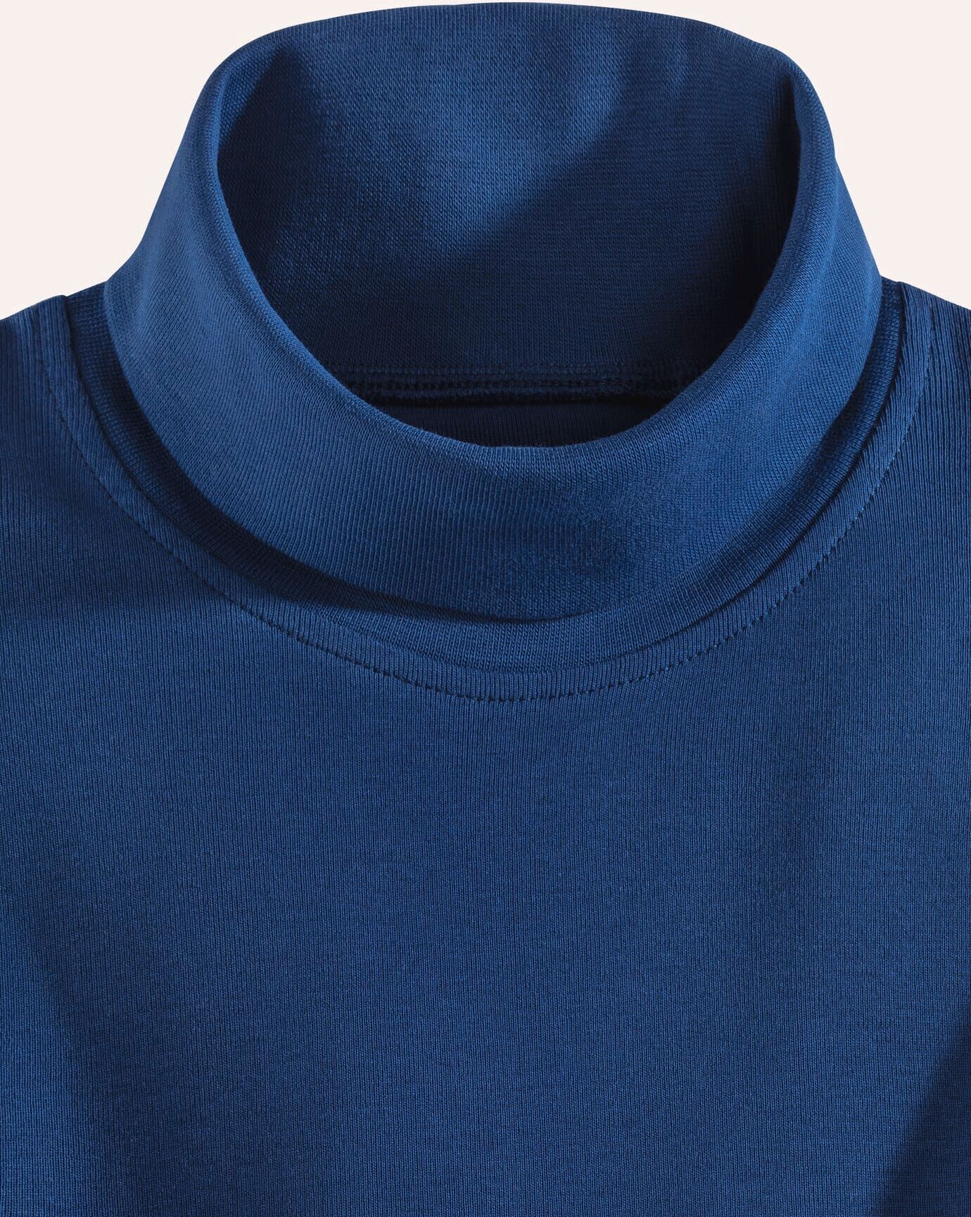 Walbusch Rollkragen-Shirt, , Farbe Blau, 52, supergekämmte Baumwolle besonders formstabil Herren