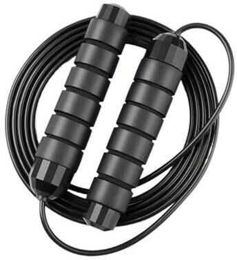 Smart Shopping Spot Adjustable Speed Jump Rope With Steel Wire Cable For Cardio Fitness & Home Workouts black